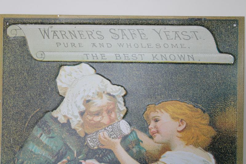 photo of modern vintage tin sign, reproduction antique Victorian trade card advertising graphics #2