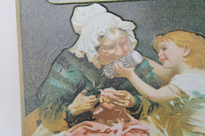 photo of modern vintage tin sign, reproduction antique Victorian trade card advertising graphics #3