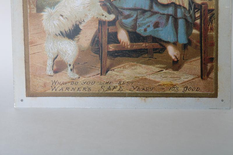 photo of modern vintage tin sign, reproduction antique Victorian trade card advertising graphics #2