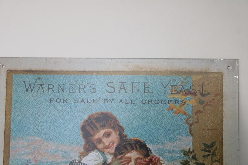 photo of modern vintage tin sign, reproduction antique Victorian trade card advertising graphics #4