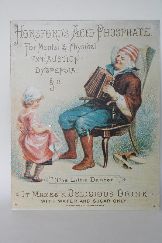 photo of modern vintage tin sign, reproduction antique Victorian trade card advertising graphics #1