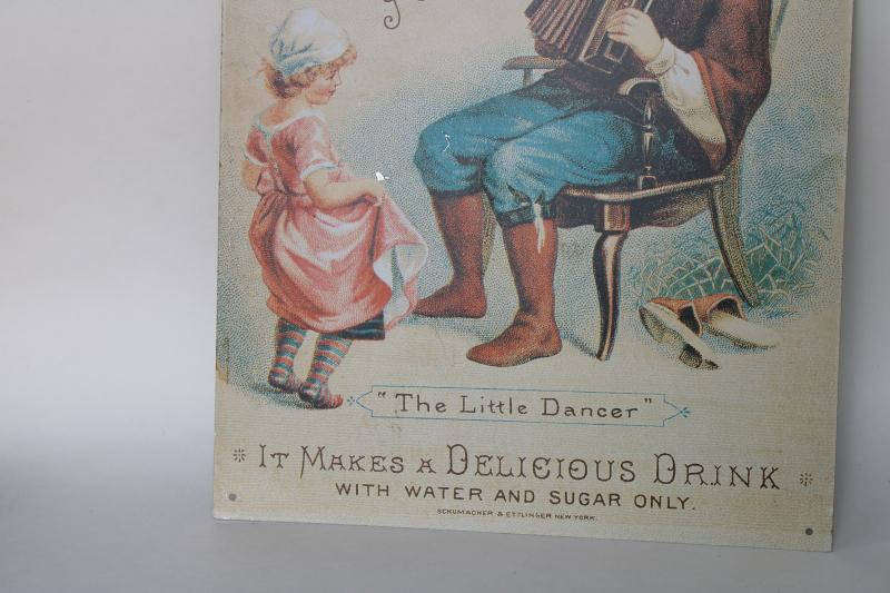 photo of modern vintage tin sign, reproduction antique Victorian trade card advertising graphics #3