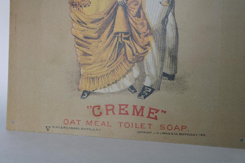 photo of modern vintage tin sign, reproduction antique Victorian trade card advertising graphics #3