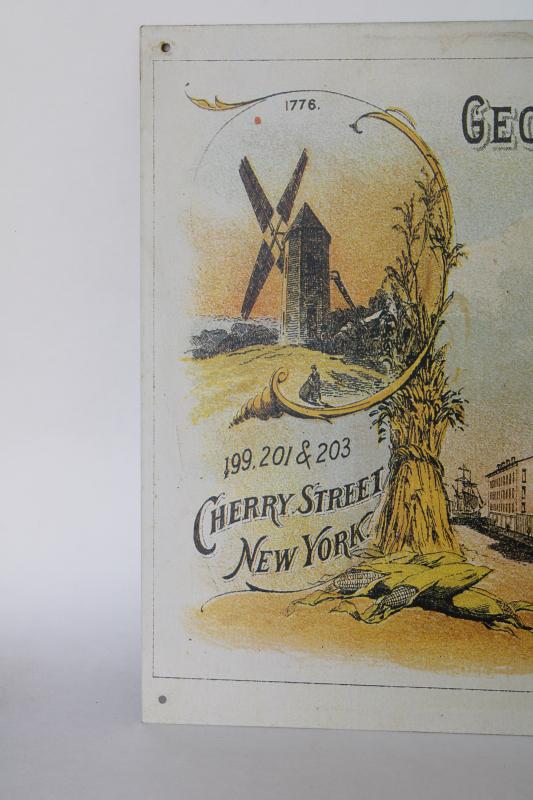 photo of modern vintage tin sign, reproduction antique Victorian trade card advertising graphics #4