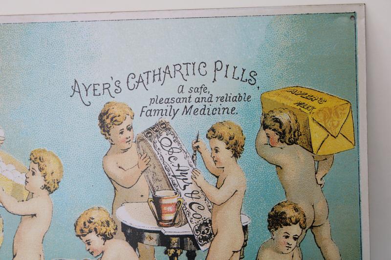 photo of modern vintage tin sign, reproduction antique Victorian trade card advertising graphics #3