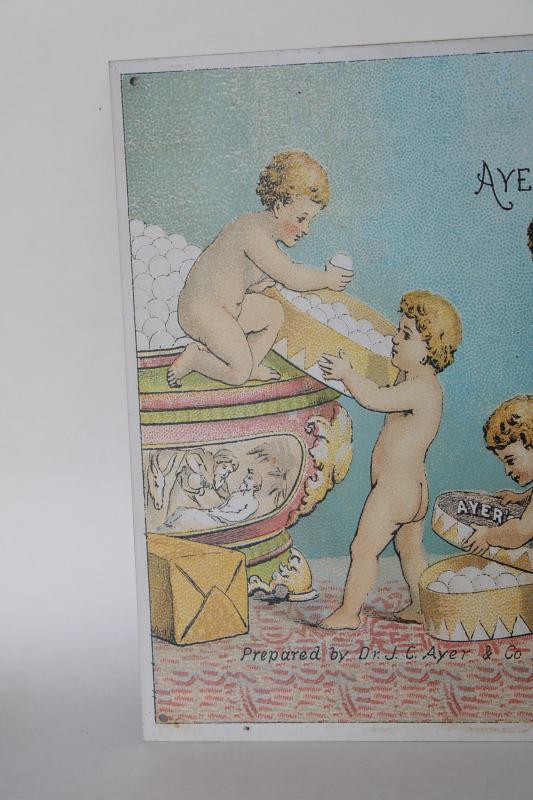 photo of modern vintage tin sign, reproduction antique Victorian trade card advertising graphics #4