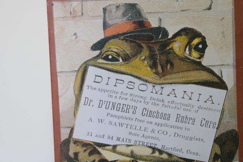 photo of modern vintage tin sign, reproduction antique Victorian trade card advertising graphics #2