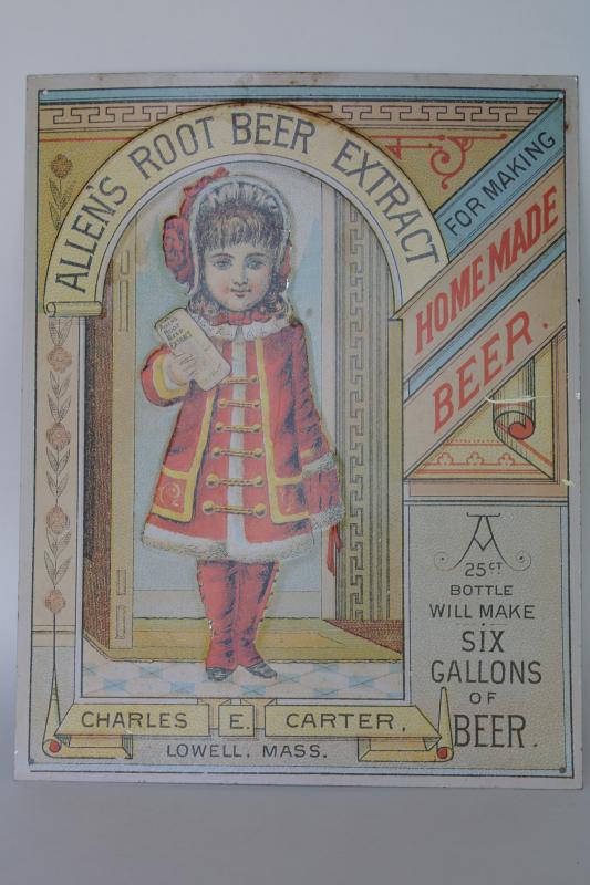 photo of modern vintage tin sign, reproduction antique Victorian trade card advertising graphics #1