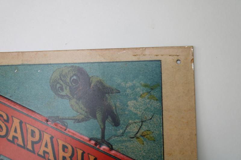 photo of modern vintage tin sign, reproduction antique Victorian trade card advertising graphics #4