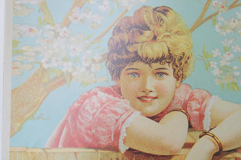 photo of modern vintage tin sign, reproduction antique Victorian trade card advertising graphics #2