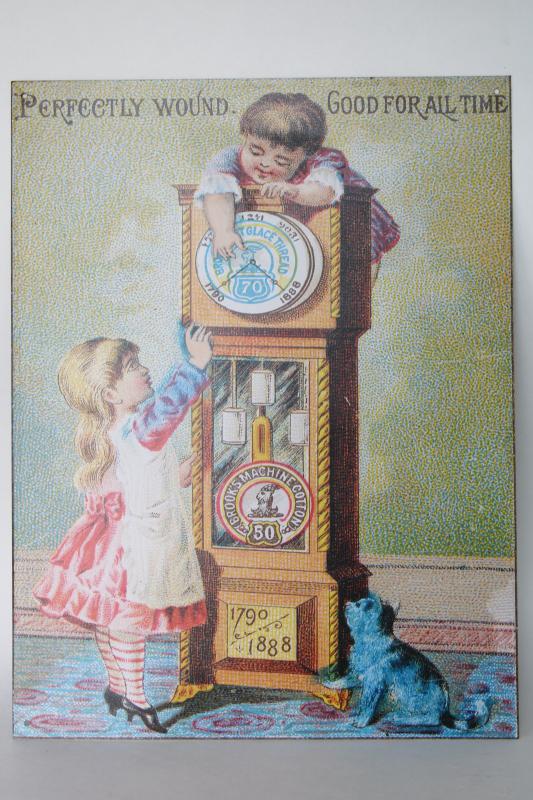 photo of modern vintage tin sign, reproduction antique Victorian trade card advertising graphics #1