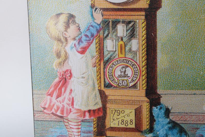 photo of modern vintage tin sign, reproduction antique Victorian trade card advertising graphics #3