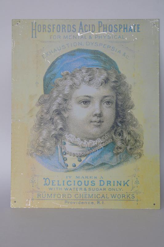 photo of modern vintage tin sign, reproduction antique Victorian trade card advertising graphics #1