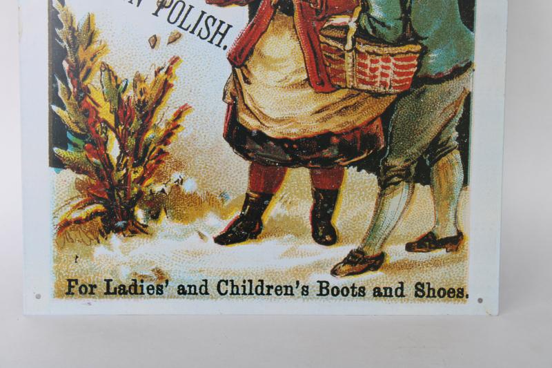 photo of modern vintage tin sign, reproduction antique Victorian trade card advertising graphics #3