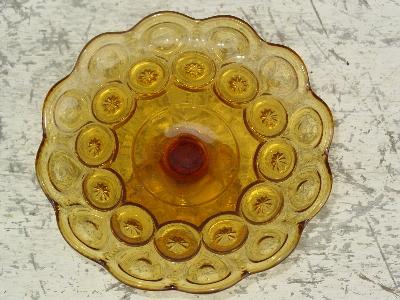 photo of moon and stars vintage amber glass cake stand #2