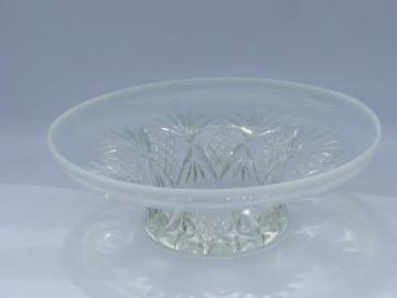 catalog photo of moonstone opalescent glass, vintage pineapple & fan pattern centerpiece bowl