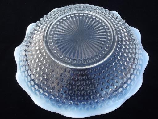 photo of moonstone opalescent hobnail glass bowl, vintage Anchor Hocking or Fenton? #3