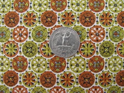 photo of mosaic tile print in autumn colors, vintage cotton quilting fabric #1