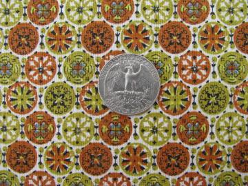 catalog photo of mosaic tile print in autumn colors, vintage cotton quilting fabric