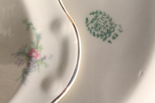 photo of moss rose pink roses Taylor, Smith & Taylor china serving ware, shabby vintage chic #3