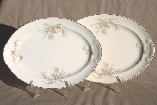 photo of moss rose pink roses Taylor, Smith & Taylor china serving ware, shabby vintage chic #5