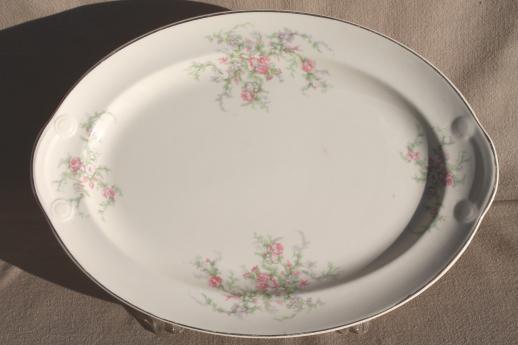 photo of moss rose pink roses Taylor, Smith & Taylor china serving ware, shabby vintage chic #6