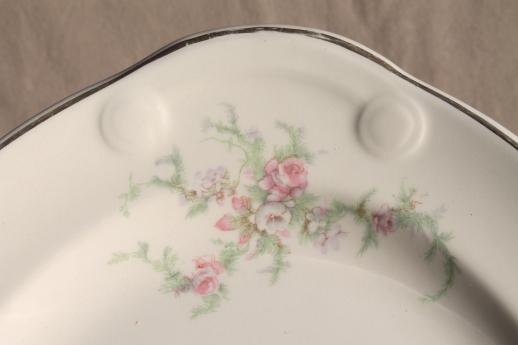 photo of moss rose pink roses Taylor, Smith & Taylor china serving ware, shabby vintage chic #7