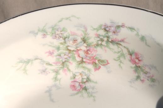 photo of moss rose pink roses Taylor, Smith & Taylor china serving ware, shabby vintage chic #11