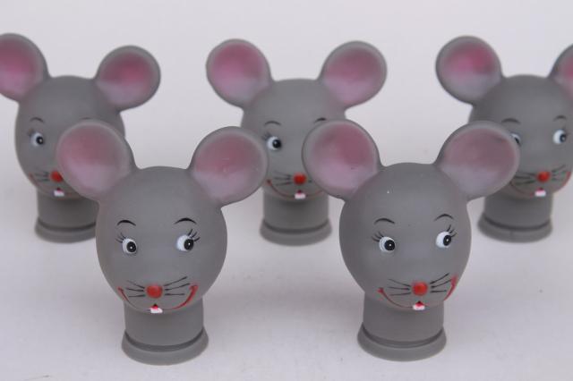 photo of mouse heads for cloth dolls, grey mice faces vinyl rubber plastic heads for stuffed toys #1