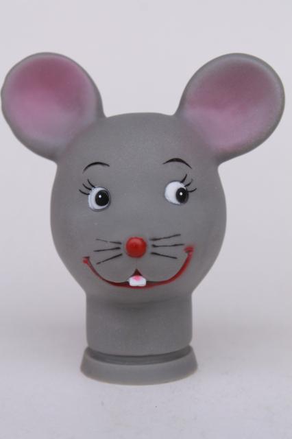 photo of mouse heads for cloth dolls, grey mice faces vinyl rubber plastic heads for stuffed toys #2