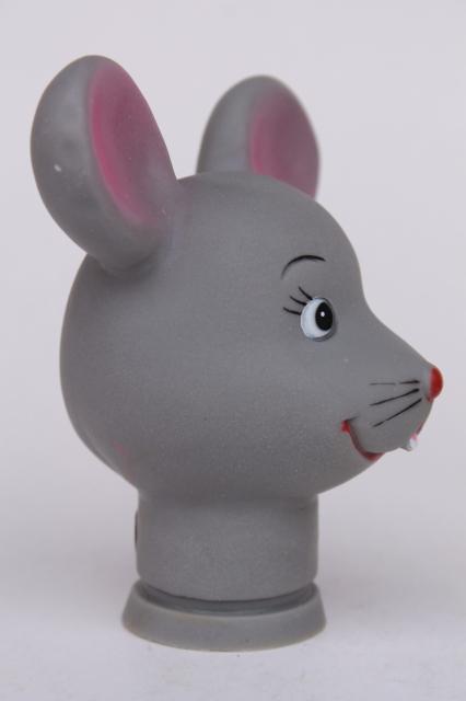 photo of mouse heads for cloth dolls, grey mice faces vinyl rubber plastic heads for stuffed toys #3