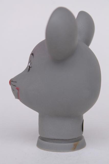 photo of mouse heads for cloth dolls, grey mice faces vinyl rubber plastic heads for stuffed toys #5