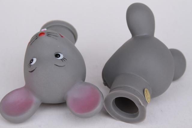 photo of mouse heads for cloth dolls, grey mice faces vinyl rubber plastic heads for stuffed toys #6