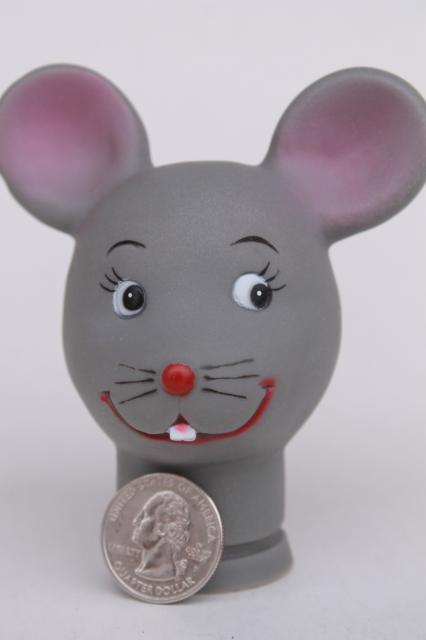 photo of mouse heads for cloth dolls, grey mice faces vinyl rubber plastic heads for stuffed toys #7