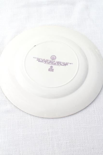 photo of mulberry purple transferware china, vintage scenic souvenir plate Nashua New Hampshire #5