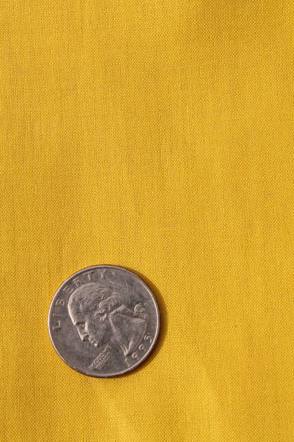 photo of mustard gold solid color polished cotton chintz, 30s 40s vintage fabric 36 wide  #2