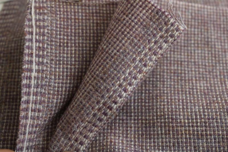 photo of muted red & green tweed wool fabric lot, sewing craft fabric for rustic holiday decor #4