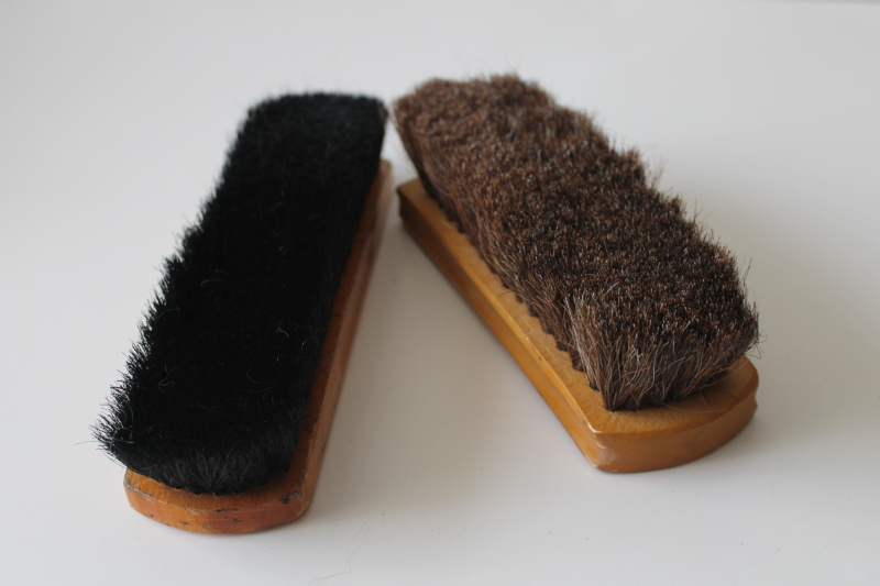 photo of natural bristle brushes, M&F western boot brush, shoe brush made in Switzerland #3