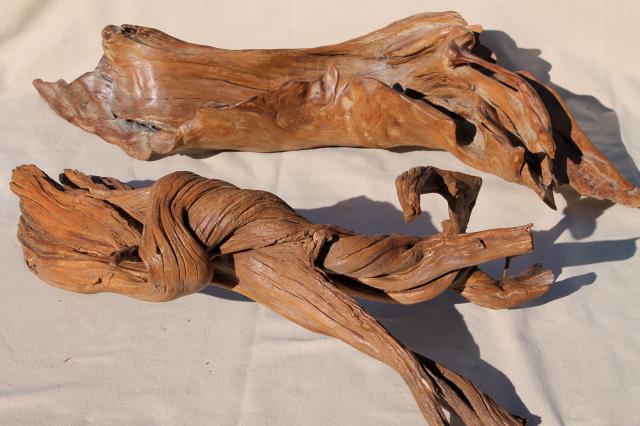 photo of natural driftwood w/ large interesting shapes, bent twisted wood pieces for art display #7