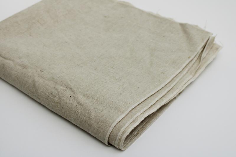 photo of natural flax linen fabric, unbleached material for needlework, samplers, antique sewing #2