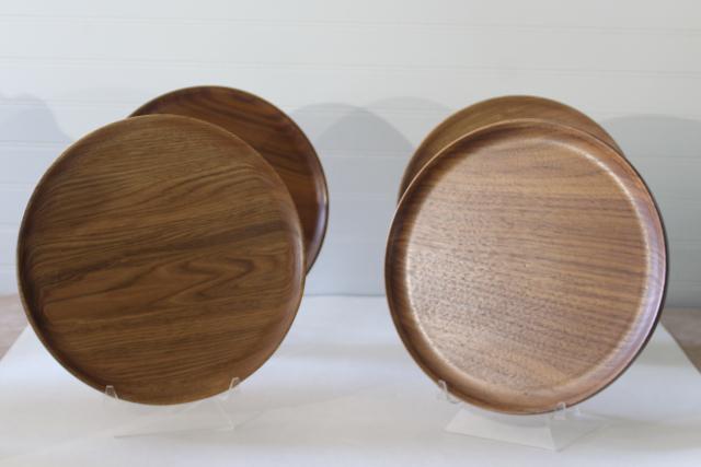 photo of natural hardwood charger plates or trays, handcrafted black walnut & butternut wood #1