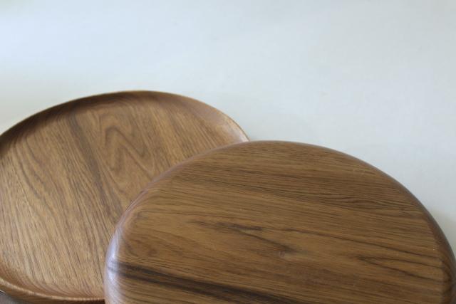 photo of natural hardwood charger plates or trays, handcrafted black walnut & butternut wood #4