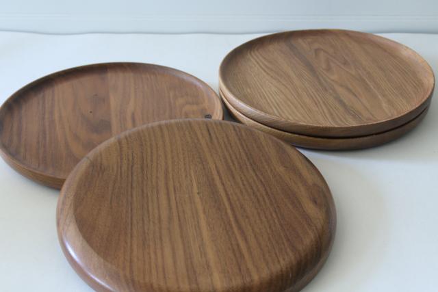 photo of natural hardwood charger plates or trays, handcrafted black walnut & butternut wood #6