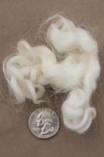 photo of natural raw wool mohair locks or sheep's fleece for primitive Santas & doll hair #3