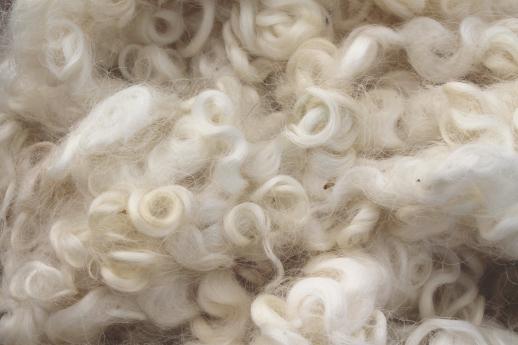 photo of natural raw wool mohair locks or sheep's fleece for primitive Santas & doll hair #5