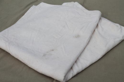 photo of natural unbleached cotton flannel burp cloths & blanket, unused vintage baby blankets #4