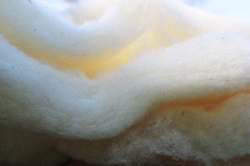 photo of natural unbleached wool batting, for primitive crafts, Santas, quilt batt material #1