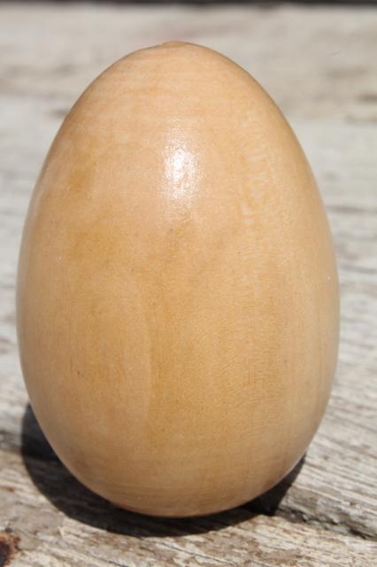 photo of natural wood eggs, life size chicken egg for nest box / primitive country decor #3