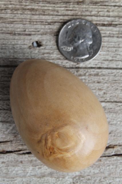 photo of natural wood eggs, life size chicken egg for nest box / primitive country decor #6