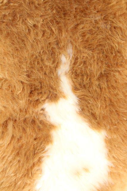 photo of natural wool sheepskin fur rug or seat cover, brown & white hide w/ soft fuzzy pile #8